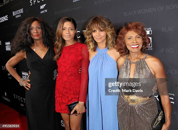 Trina Parks, Naomie Harris, Halle Berry and Gloria Hendry attend 'Spectre' The Black Women of Bond Tribute at California African American Museum on...