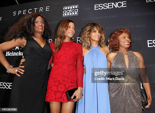 Trina Parks, Naomie Harris, Halle Berry and Gloria Hendry attend 'Spectre' The Black Women of Bond Tribute at California African American Museum on...