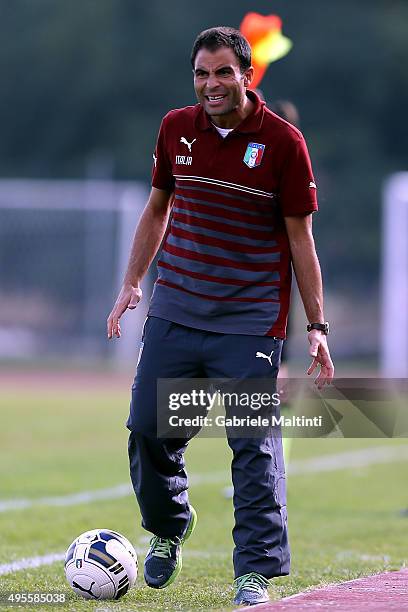 Enrico Sbardella manager of Italy U19 women's gestures during the international friendly match between Italy U19 and England U19 on November 4, 2015...