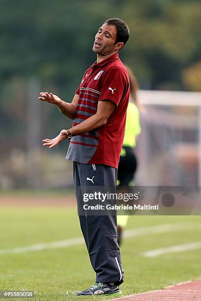 Enrico Sbardella manager of Italy U19 women's gestures during the international friendly match between Italy U19 and England U19 on November 4, 2015...