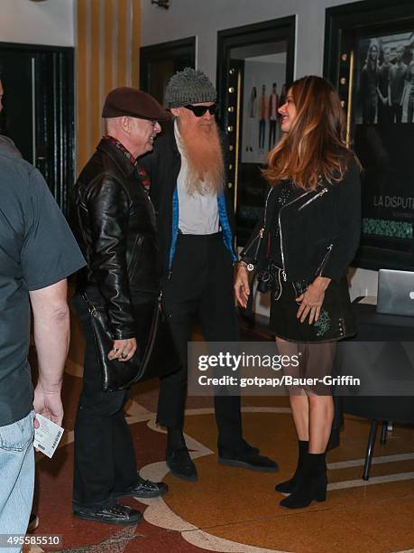 Billy Gibbons and Gilligan Stillwater are seen attending the Benefit Concert And Live Auction For Rhonda's Kiss at El Rey Theatre on November 03,...