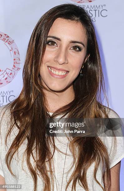 Mariana Vega arrives at the Latin GRAMMY Acoustic Session Miami with Diego Torres at New World Center on November 3, 2015 in Miami Beach, Florida.