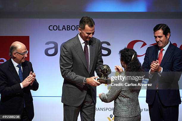 King Felipe VI of Spain attends the CEPYME 2015 Awards at the Reina Sofia Museum on November 4, 2015 in Madrid, Spain.