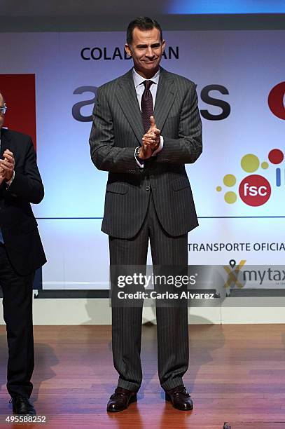 King Felipe VI of Spain attends the CEPYME 2015 Awards at the Reina Sofia Museum on November 4, 2015 in Madrid, Spain.