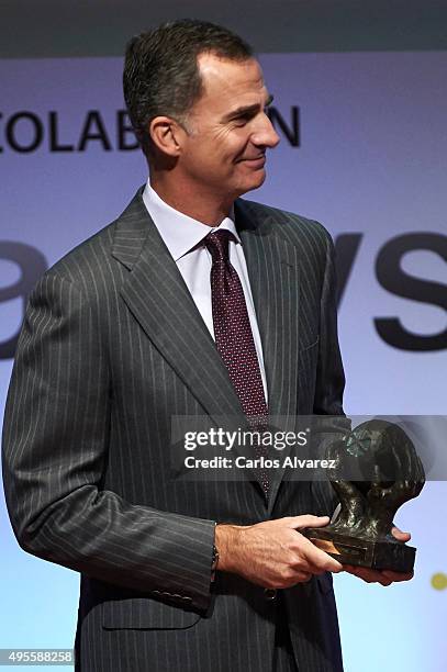 King Felipe VI of Spain attends the CEPYME 2015 Awards at the Reina Sofia Museum on November 4, 2015 in Madrid, Spain.