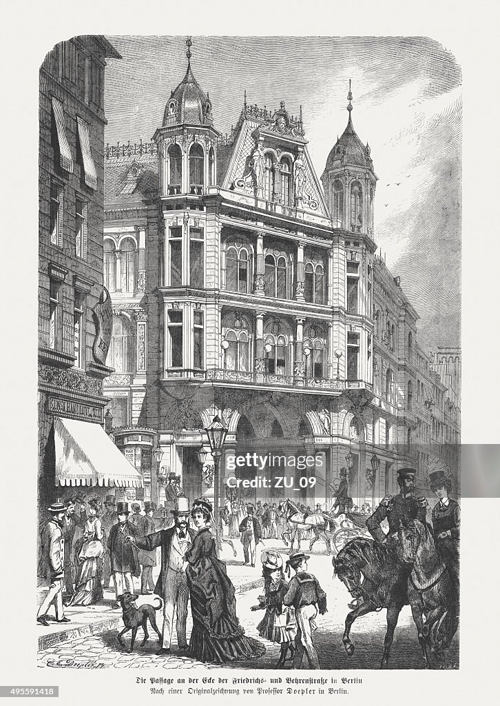 Friedrichstrasse and Behrenstrasse in Berlin, published in 1874