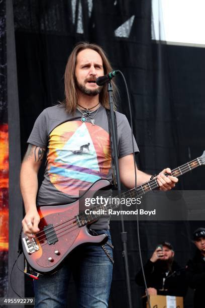 Jon Lawhon from Black Stone Cherry performs at Columbus Crew Stadium on May 16, 2014 in Columbus, Ohio.