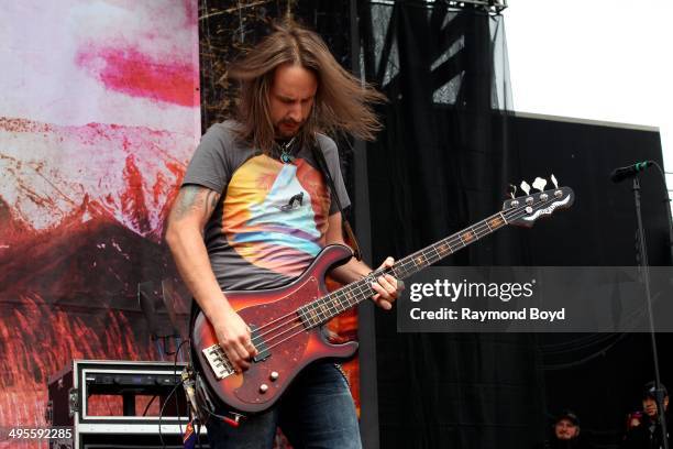 Jon Lawhon from Black Stone Cherry performs at Columbus Crew Stadium on May 16, 2014 in Columbus, Ohio.