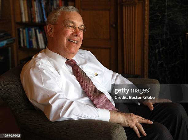 Former Mayor Thomas M. Menino in his office at Boston University Friday, March 14 2014.