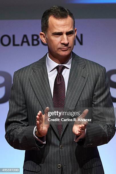 King Felipe VI of Spain attends the CEPYME 2015 Awards at the Reina Sofia Museum on November 4, 2015 in Madrid, Spain.