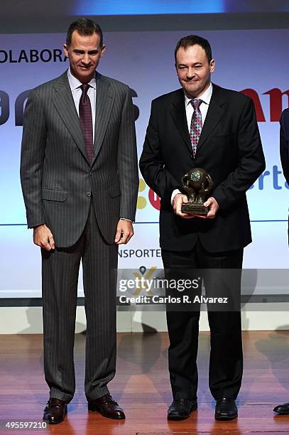 King Felipe VI of Spain attends the CEPYME 2015 Awards at the Reina Sofia Museum on November 4, 2015 in Madrid, Spain.