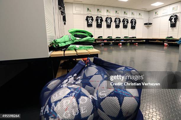 General view into the players room of Borussia Moenchengladbach during the UEFA Champions League group stage match between Borussia Moenchengladbach...