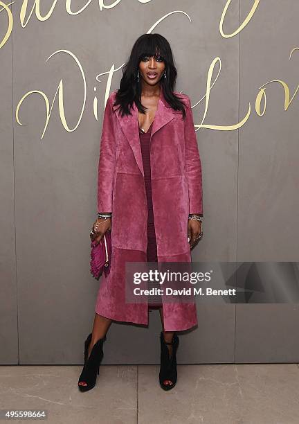 Naomi Campbell arrives at the Burberry Festive film premiere at 121 Regent Street on November 3, 2015 in London, England.