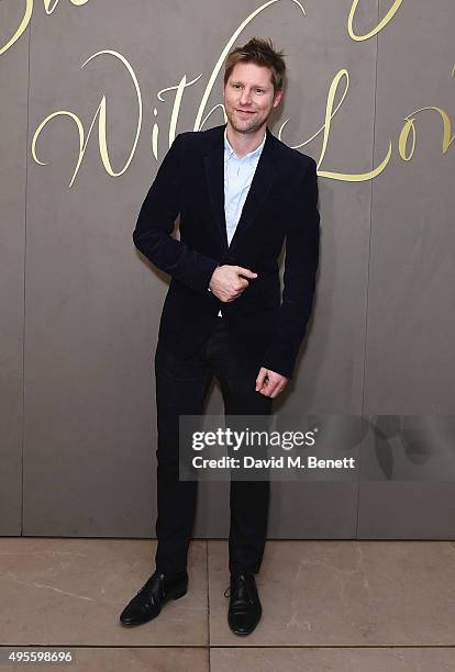 Christopher Bailey arrives at the Burberry Festive film premiere at 121 Regent Street on November 3, 2015 in London, England.