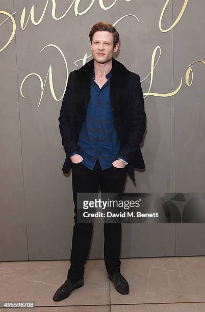 James Norton arrives at the Burberry Festive film premiere at 121 Regent Street on November 3, 2015 in London, England.