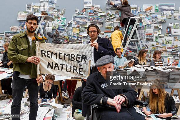 Students from Central Saint Martins respond to Gustav Metzger's worldwide call for a Day of Action to Remember Nature at Central St Martins on...