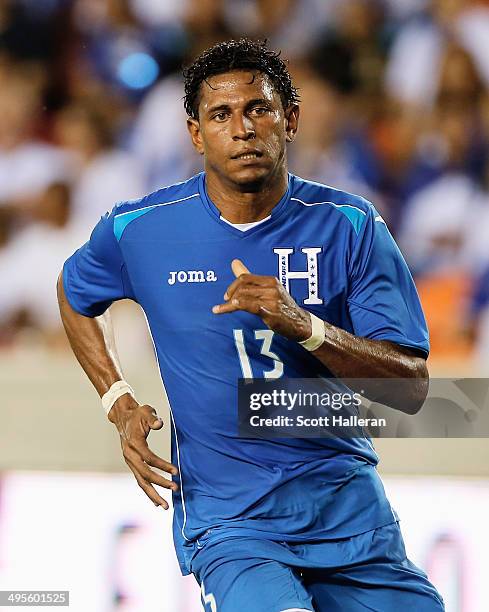 Carlo Costly of Honduras in action during their Road to Brazil match against Isreal at BBVA Compass Stadium on June 1, 2014 in Houston, Texas.