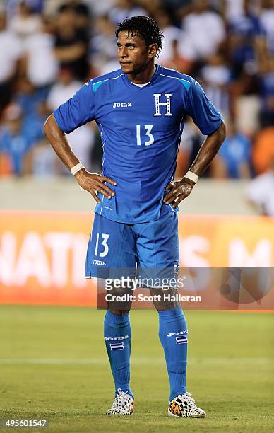 Carlo Costly of Honduras in action during their Road to Brazil match against Isreal at BBVA Compass Stadium on June 1, 2014 in Houston, Texas.