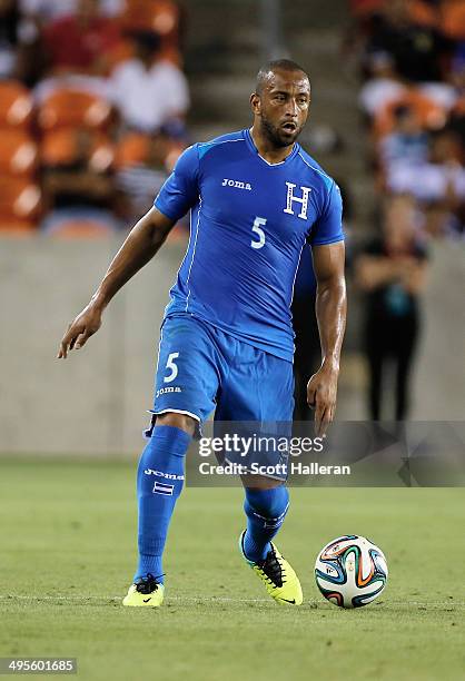 Victor Bernardez of Honduras in action during their Road to Brazil match against Isreal at BBVA Compass Stadium on June 1, 2014 in Houston, Texas.
