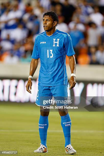 Carlo Costly of Honduras in action during their Road to Brazil match against Isreal at BBVA Compass Stadium on June 1, 2014 in Houston, Texas.