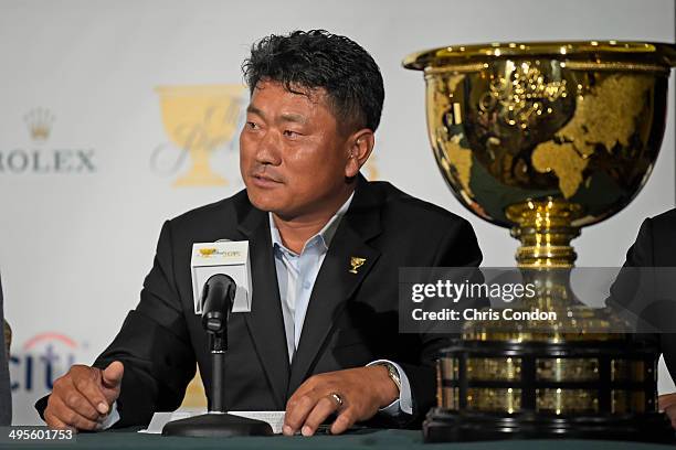 Choi of South Korea is named as Vice-Captain of the 2015 Presidents Cup International Team during a press conference at the Big Cedar Lodge Legends...