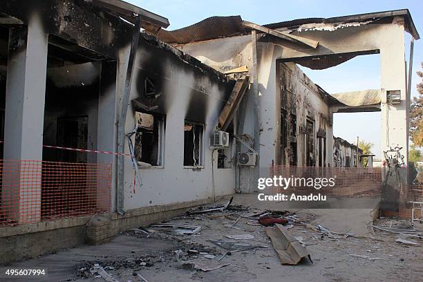 Damaged hospital aftermath of the clashes between Taliban and Afghan security forces is seen in Kunduz, Afghanistan on November 4, 2015. Afghan...