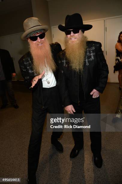 Billy Gibbons and Dusty Hill of ZZ Top attend the 2014 CMT Music awards at the Bridgestone Arena on June 4, 2014 in Nashville, Tennessee.