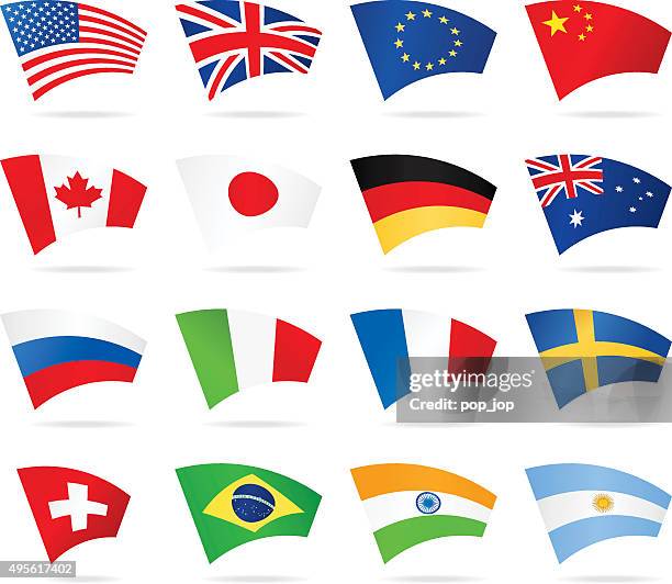 arc flags - most popular - italian flag stock illustrations