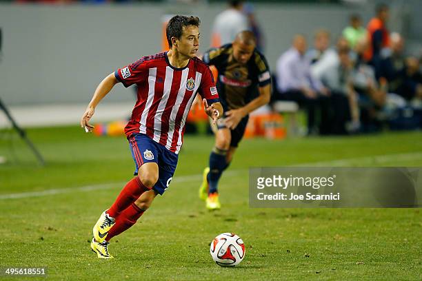 Erick Torres of Chivas USA looks to cross the ball in the second half at StubHub Center on May 31, 2014 in Los Angeles, California.