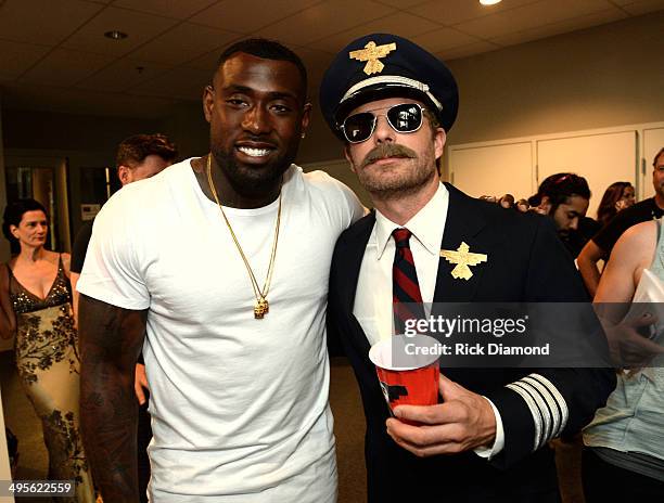 Football player Delanie Walker and Dierks Bentley attend the 2014 CMT Music Awards at Bridgestone Arena on June 4, 2014 in Nashville, Tennessee.