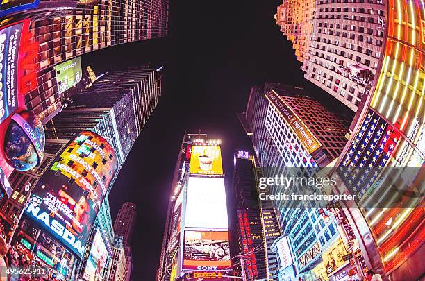 times square billboard on the buildings - broadway bildbanksfoton och bilder