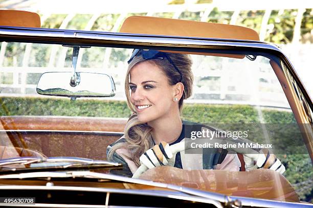 British racing driver Susie Wolff is photographed for Self Assignment on August 20, 2015 in Belgium.