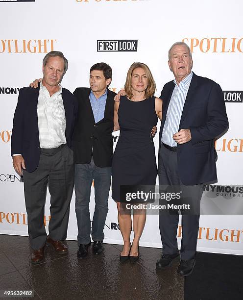 Ben Bradlee Jr., Michael Rezendes, Sacha Pfeiffer and Walter Robinson attend the screening of Open Roads Films' 'Spotlight' on November 3, 2015 in...