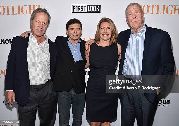 Journalists Ben Bradlee, Jr., Michael Rezendes, Sacha Pfeiffer and Walter Robinson attend a special screening of Open Road Films' "Spotlight" at The...