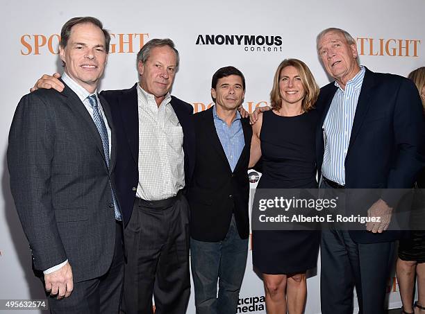 Tom Ortenberg, CEO of Open Road Films, Journalists Ben Bradlee, Jr., Michael Rezendes, Sacha Pfeiffer and Walter Robinson attend a special screening...