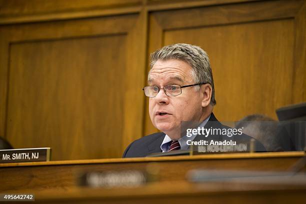 Congressmen Christopher Smith questions Assistant Secretaries of State Victoria Nuland and Anne Patterson during a House Foreign Affairs hearing on...