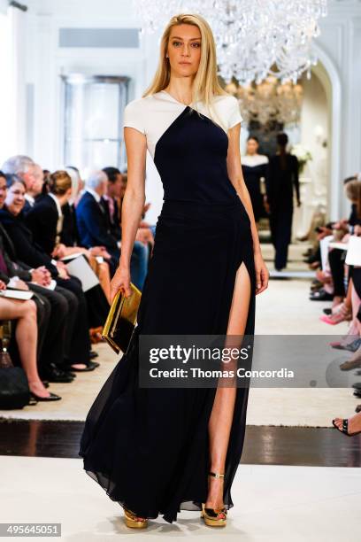 Anastassia Khozissova walks the runway during the Ralph Lauren resort 2015 showing on June 4, 2014 in New York City.