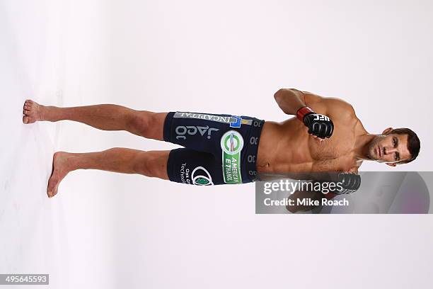 Luke Rockhold poses for a post-fight portrait after his bout during the UFC 172 event at the Baltimore Arena on April 26, 2014 in Baltimore, Maryland.