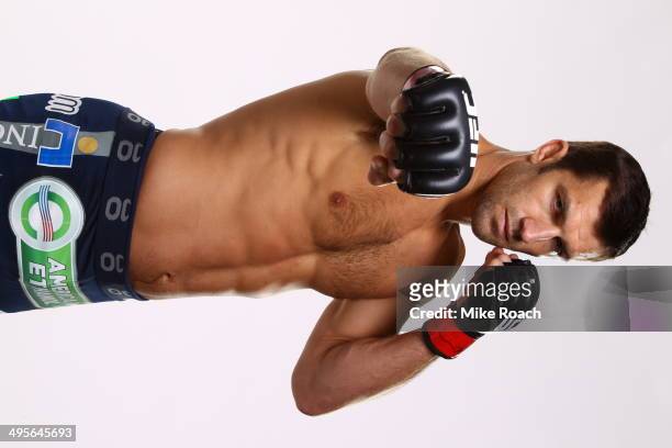 Luke Rockhold poses for a post-fight portrait after his bout during the UFC 172 event at the Baltimore Arena on April 26, 2014 in Baltimore, Maryland.