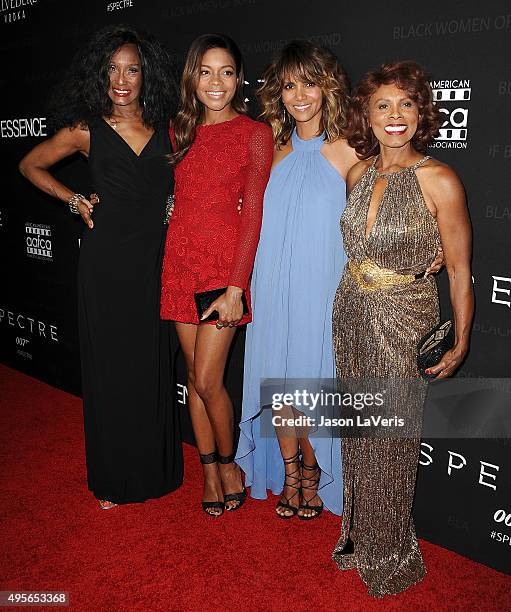 Actresses Trina Parks, Naomie Harris, Halle Berry and Gloria Hendry attend "Spectre" - The Black Women of Bond Tribute at California African American...