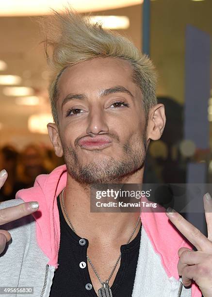 Frankie Grande attends a photocall to support the launch of her debut fragrance, Ari by Ariana Grande and also meet and greet her fans at Boots,...