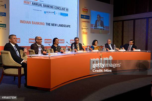 Pramit Jhaveri, CEO of CitiBank India, SS Mundra, chairman and managing director of Bank of Baroda, Chanda Kochhar, managing director of ICICI Bank...
