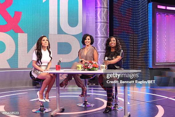 Keshia Chante, Julissa Bermudez, and Kandi Burruss attend 106 & Park at BET studio on June 4, 2014 in New York City.