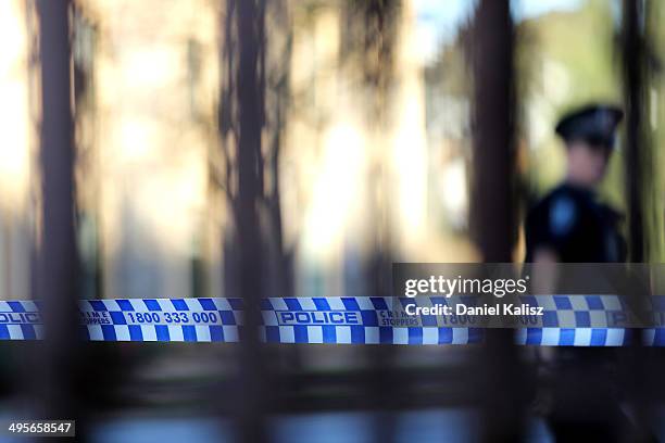 Police block off King William Street to negotiate with fugitive Rodney Ian Clavell on June 5, 2014 in Adelaide, Australia. Clavell a former prison...