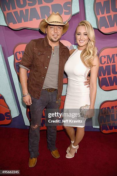 Jason Aldean and Brittany Kerr attend the 2014 CMT Music awards at the Bridgestone Arena on June 4, 2014 in Nashville, Tennessee.