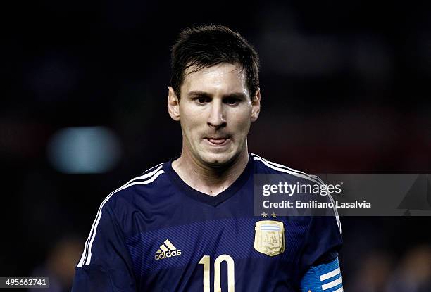 Lionel Messi of Argentina during a FIFA friendly match between Argentina and Trinidad & Tobago at Monumental Antonio Vespucio Liberti Stadium on June...