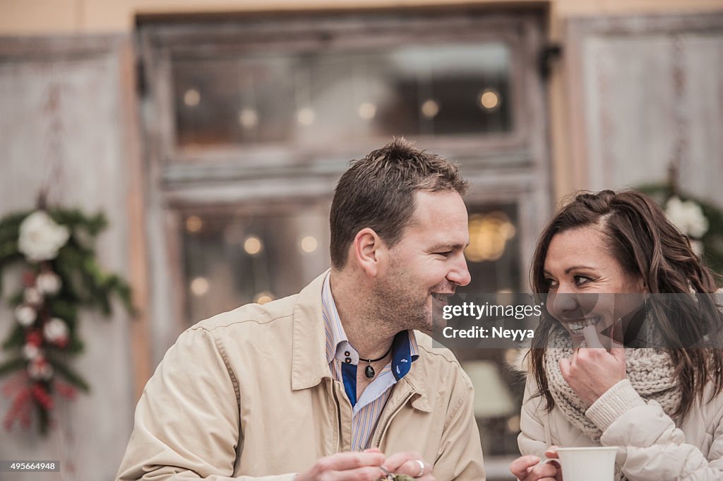 Romantic Couple at Christmas Time