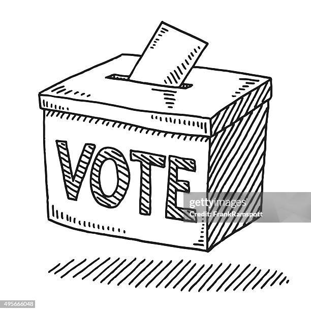 vote ballot box drawing - voting stock illustrations