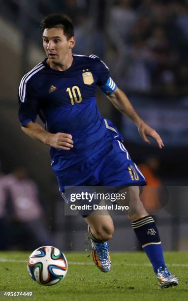 Lionel Messi of Argentina during a FIFA friendly match between Argentina and Trinidad & Tobago at Monumental Antonio Vespucio Liberti Stadium on June...