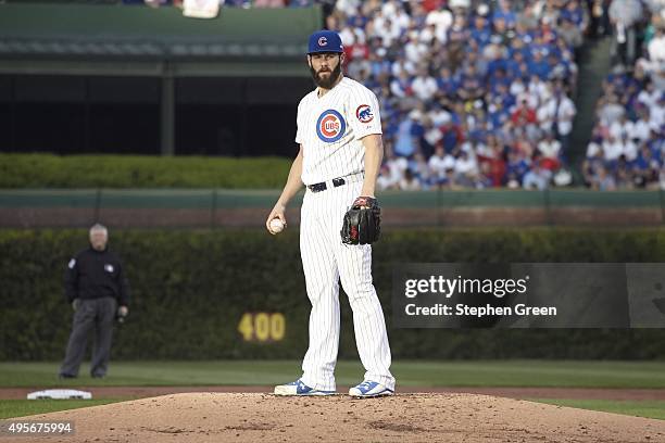 Playoffs: Chicago Cubs Jake Arrieta during Game 3 vs St. Louis Cardinals at Wrigley Field. Chicago, IL CREDIT: Stephen Green